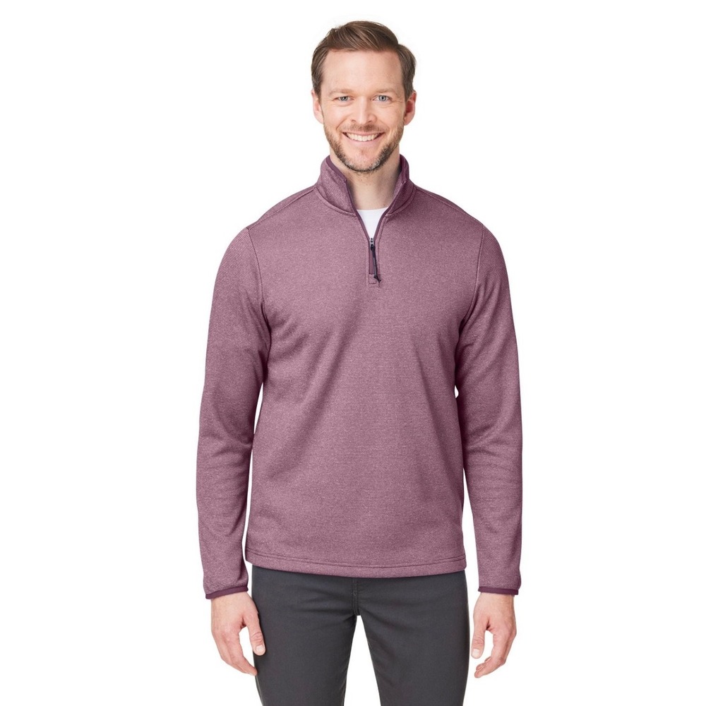 CORE365 Mens Quarter Zip Fleece Lined Pullover Burgundy Heather‎ Medium